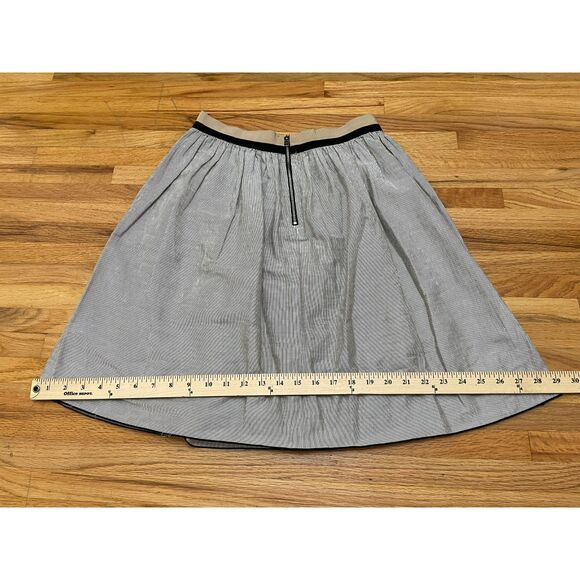 Rag & Bone Svea Women's Brown Skirt 2 Linen A-Line Striped Minimalist Career - Picture 3 of 5